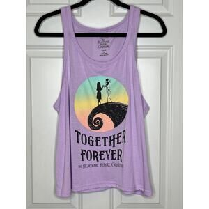 Disney Nightmare Before Christmas Purple Graphic Tank Top Plus Size 2X
